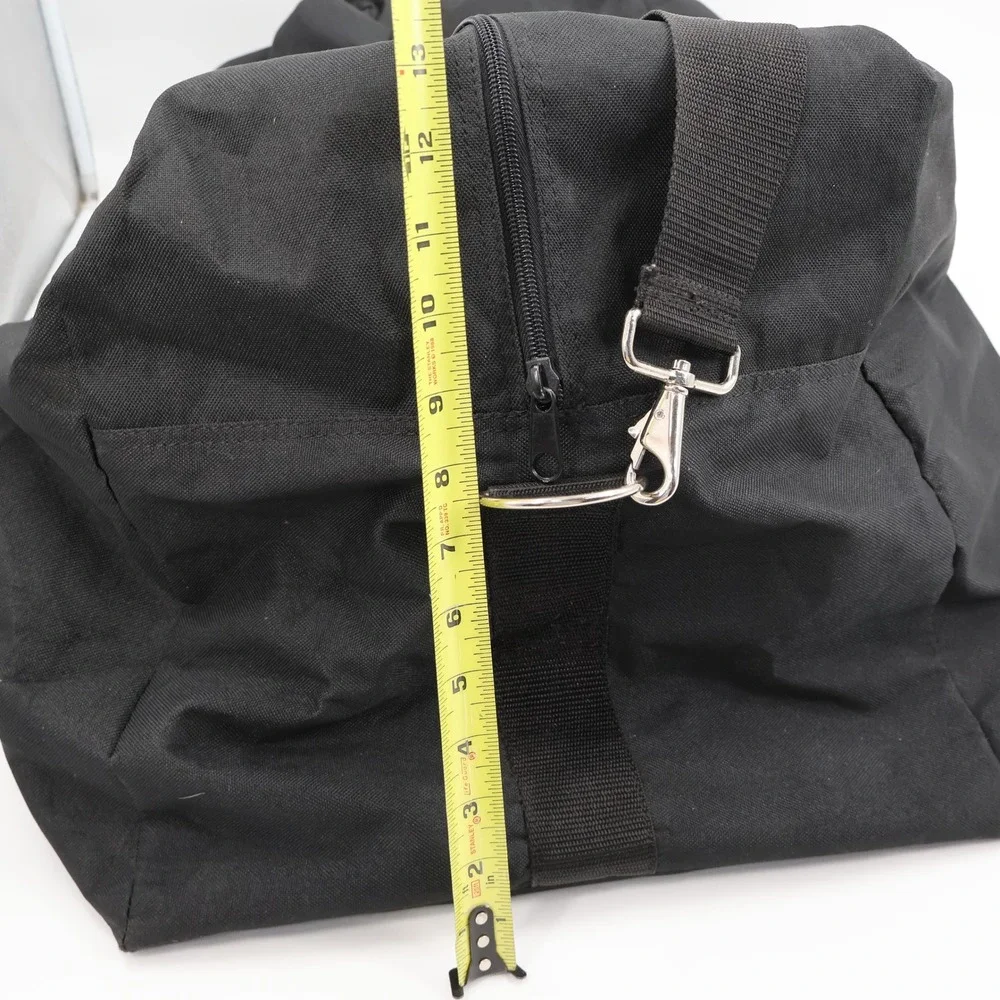 Justin Equine Duffel Bag Large Black Canvas Western Travel Logo